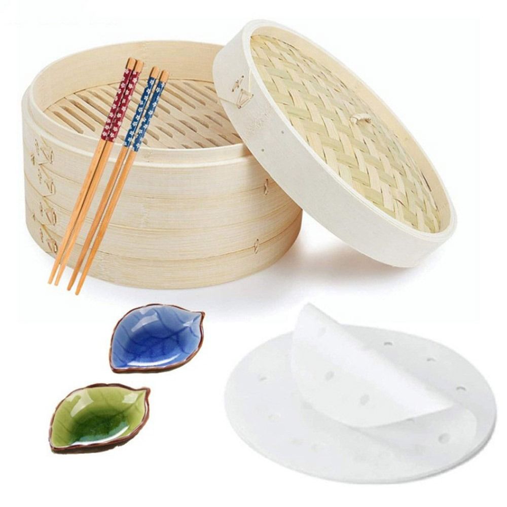 Bao Steamer Bamboo - Chiński parowar bambusowy do gotowania dim