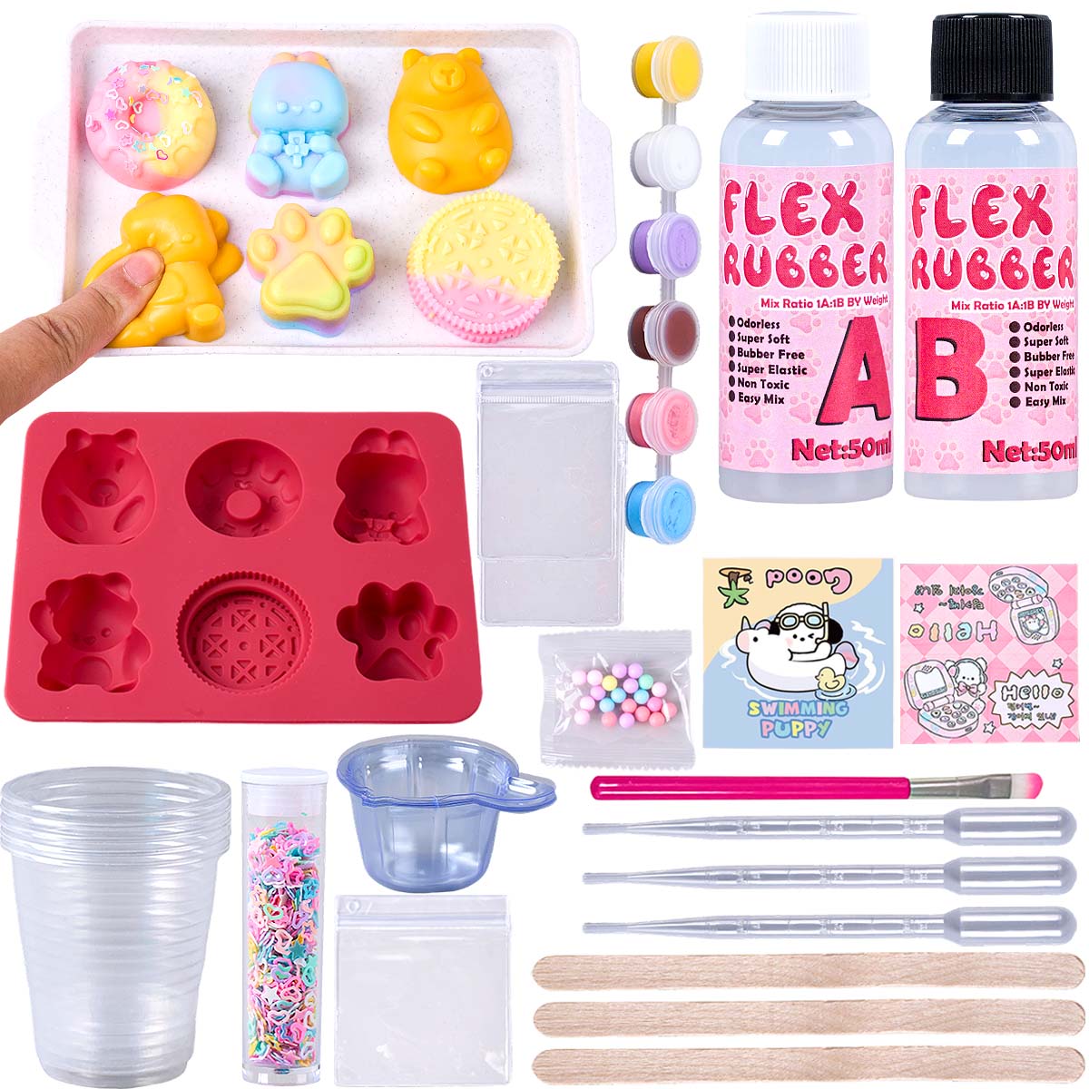 Donut Mold Silicone - Zestaw do robienia gniotek Taba, elastyczna