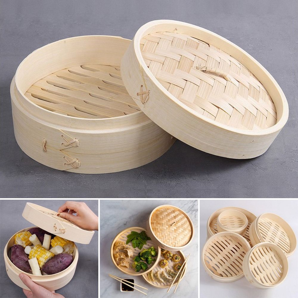 Bao Steamer Bamboo - Chiński parowar bambusowy do gotowania dim